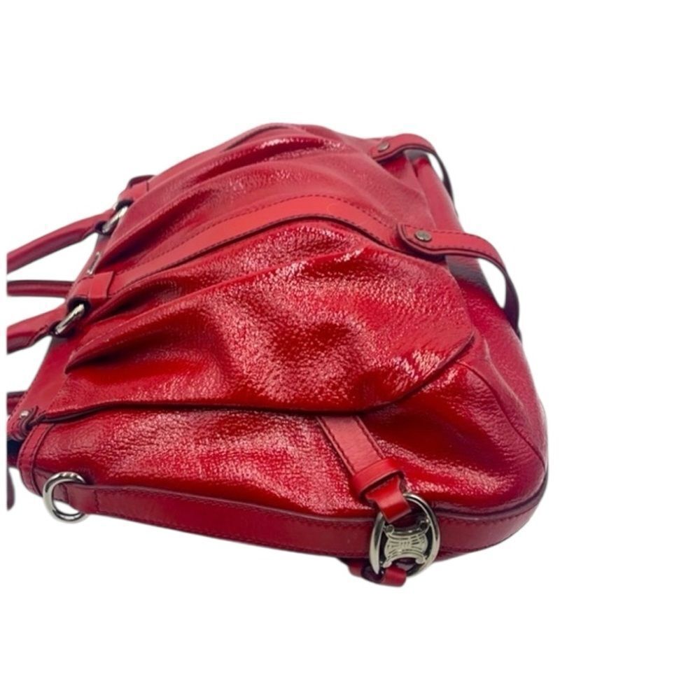 Auth Celine Red Wine Patent Leather Pleated Large Tote. Mint Preloved Condition. - Picture 6 of 16